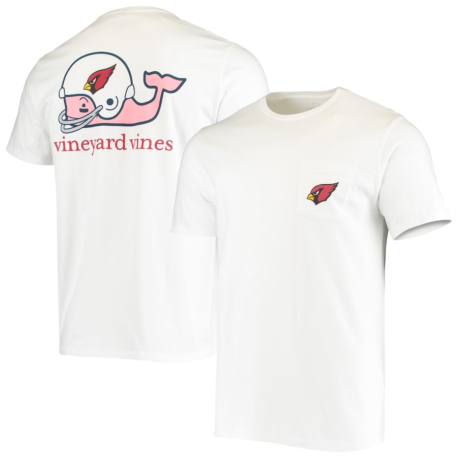 Arizona Cardinals Vineyard Vines White Team Whale Helmet T-Shirt - Man Arizona Cardinals Vineyard Vines White Team Whale Helmet T-Shirt - Man