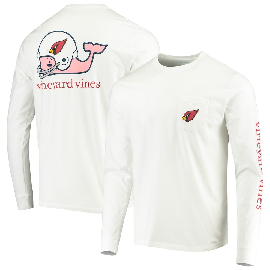Arizona Cardinals Vineyard Vines White Whale Helmet Long Sleeve T-Shirt - Man Arizona Cardinals Vineyard Vines White Whale Helmet Long Sleeve T-Shirt - Man