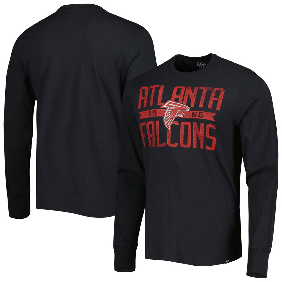 Atlanta Falcons '47 Black Brand Wide Out Franklin Long Sleeve T-Shirt - Man