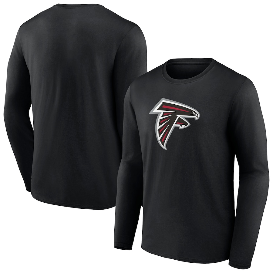 Atlanta Falcons Black Primary Team Logo Long Sleeve T-Shirt - Man