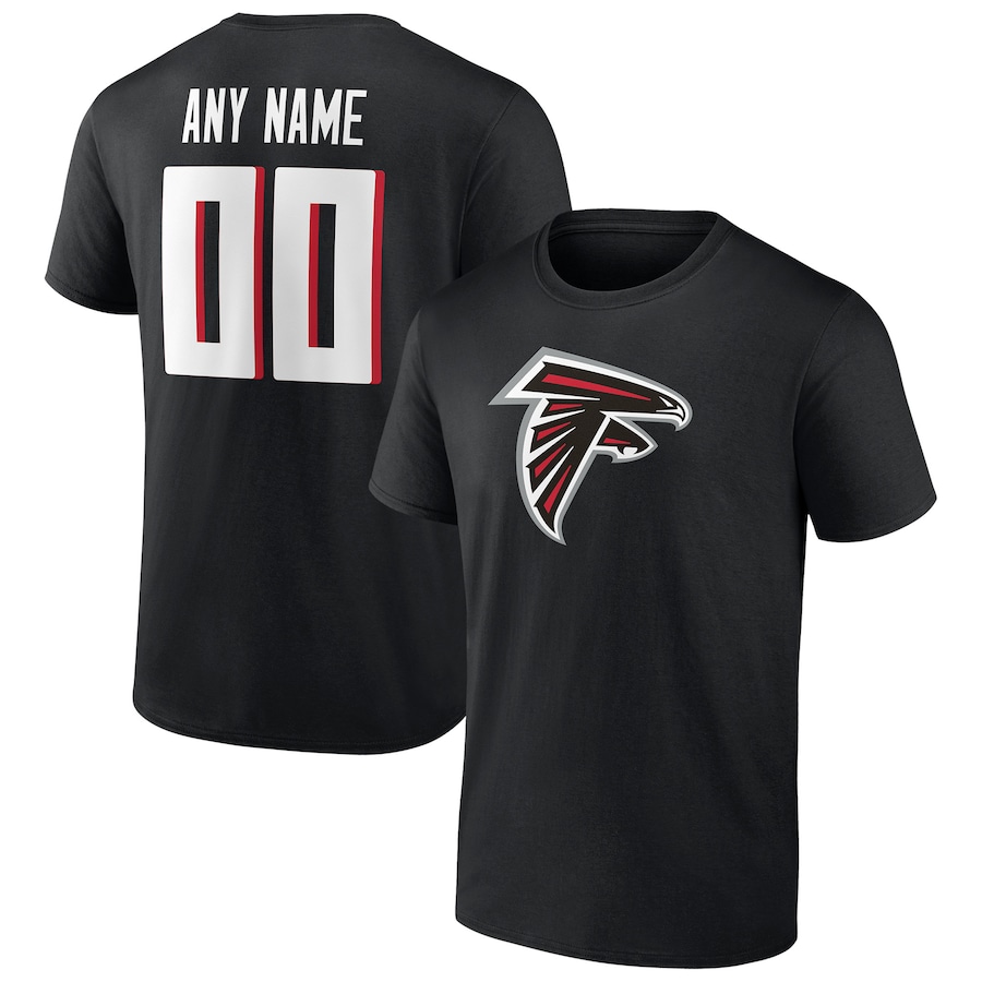 Atlanta Falcons Black Team Authentic Personalized Name & Number T-Shirt - Man
