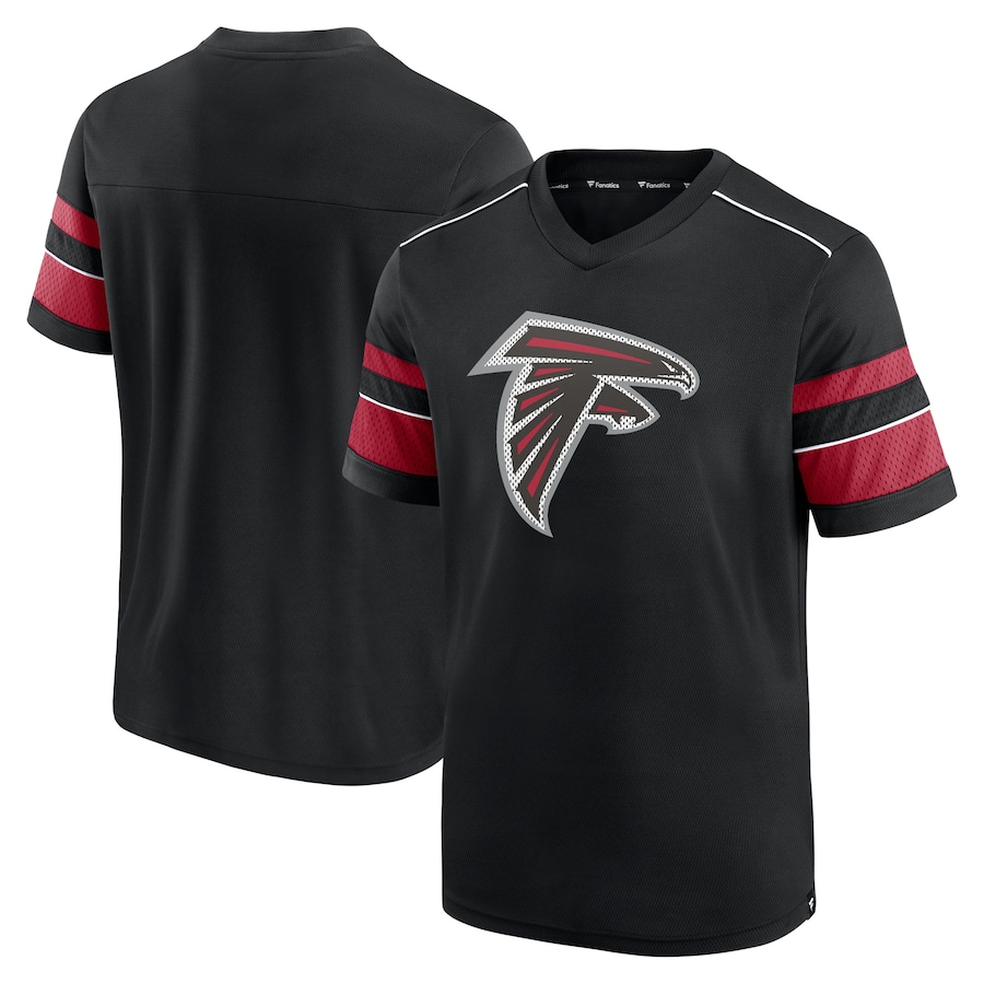 Atlanta Falcons Black Textured Hashmark V-Neck T-Shirt - Man