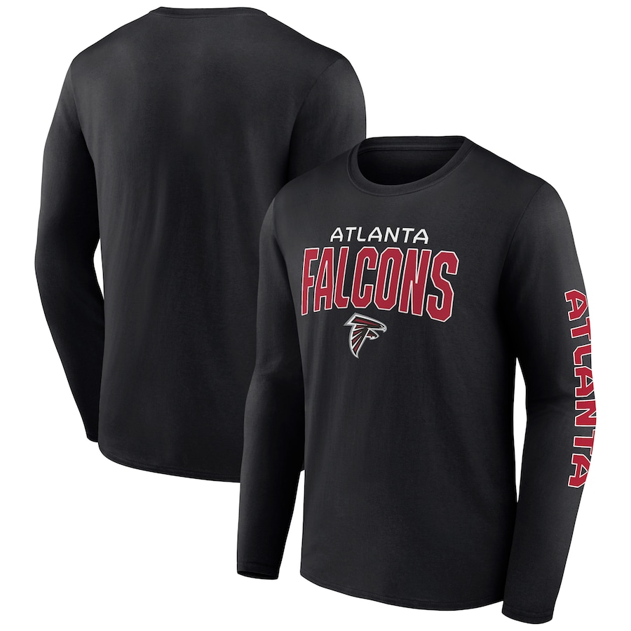 Atlanta Falcons Black Wordmark Go the Distance Long Sleeve T-Shirt - Man