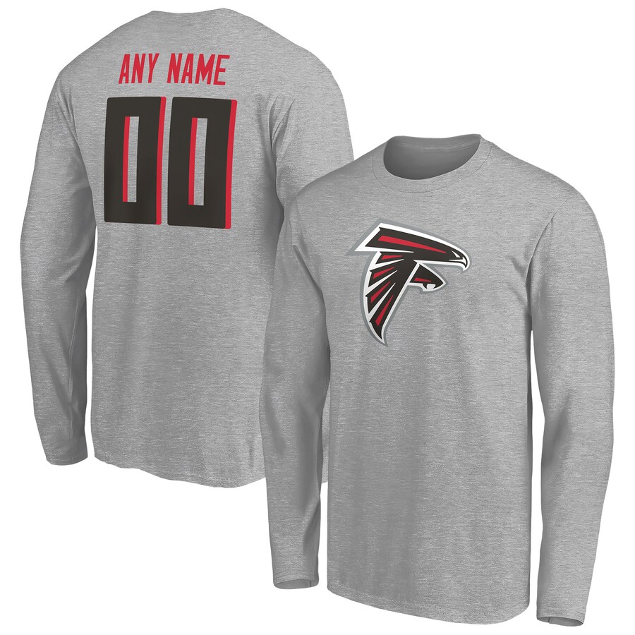 Atlanta Falcons Gray Team Authentic Custom Long Sleeve T-Shirt - Man Atlanta Falcons Gray Team Authentic Custom Long Sleeve T-Shirt - Man