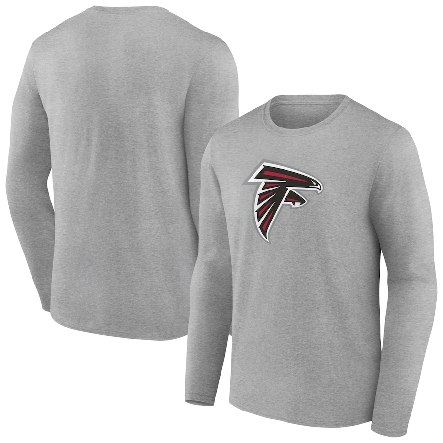 Atlanta Falcons Heather Gray Primary Team Logo Long Sleeve T-Shirt - Man