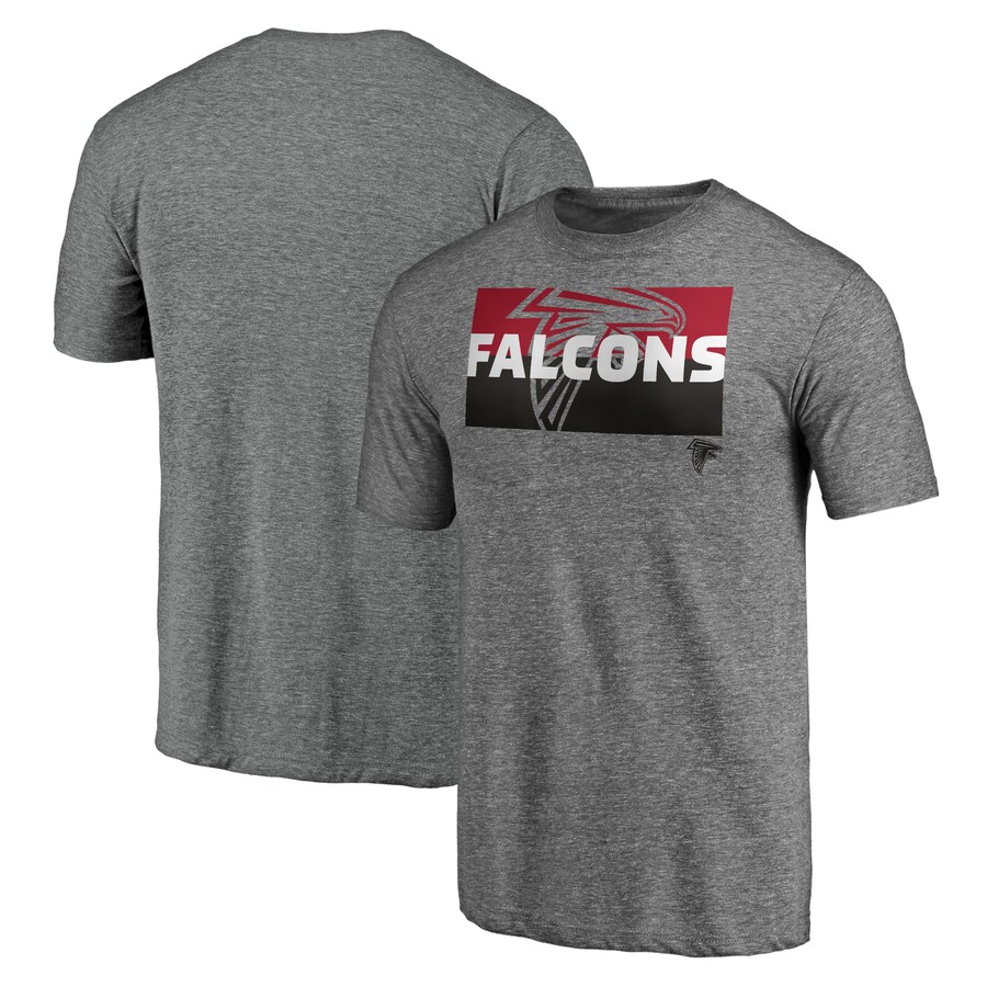 Atlanta Falcons Heathered Gray Block Party Square Off Tri-Blend T-Shirt - Man