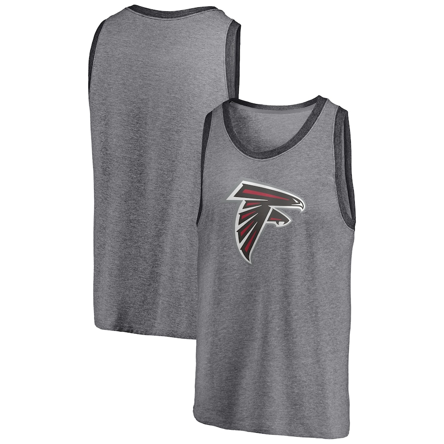 Atlanta Falcons Heathered Gray/Heathered Charcoal Famous Tri-Blend Tank Top - Man Atlanta Falcons Heathered Gray/Heathered Charcoal Famous Tri-Blend Tank Top - Man