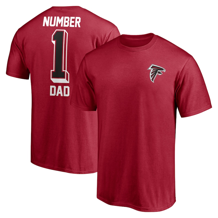 Atlanta Falcons Red #1 Dad T-Shirt - Man