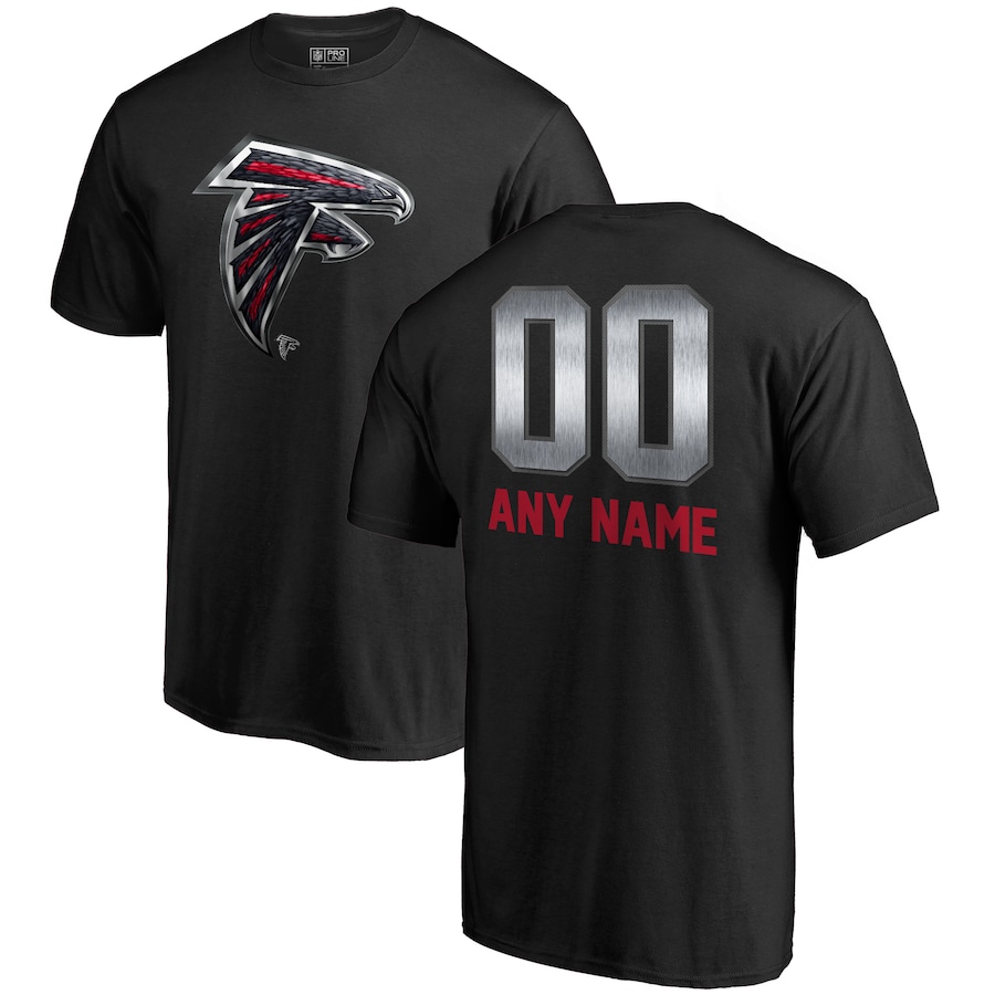 Atlanta Falcons NFL Pro Line by Black Personalized Midnight Mascot T-Shirt - Man
