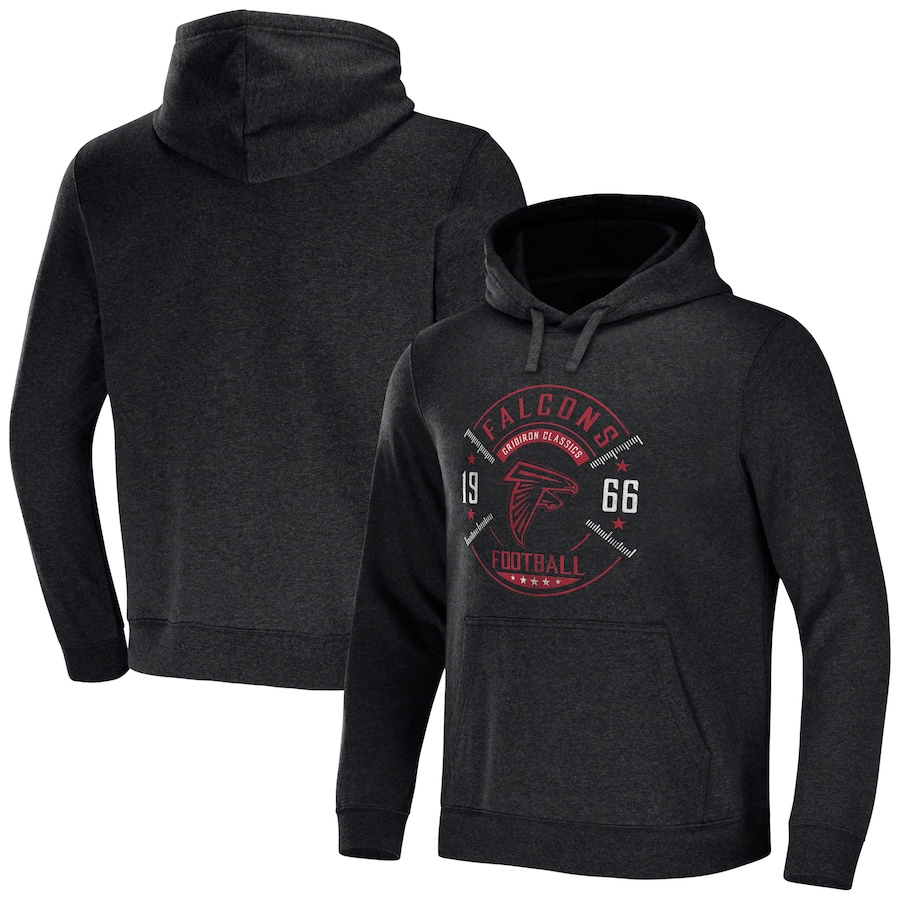 Atlanta Falcons NFL x Darius Rucker Collection by USASportsStoreHeather Charcoal Radar Pullover Hoodie - Man
