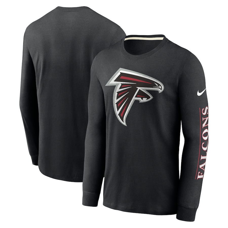 Atlanta Falcons Football Black Fashion Tri-Blend Long Sleeve T-Shirt - Man Atlanta Falcons Football Black Fashion Tri-Blend Long Sleeve T-Shirt - Man