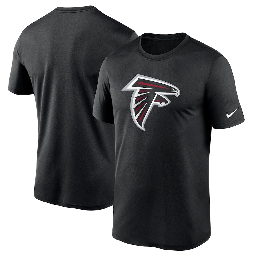 Atlanta Falcons Football Black Logo Essential Legend Performance T-Shirt - Man