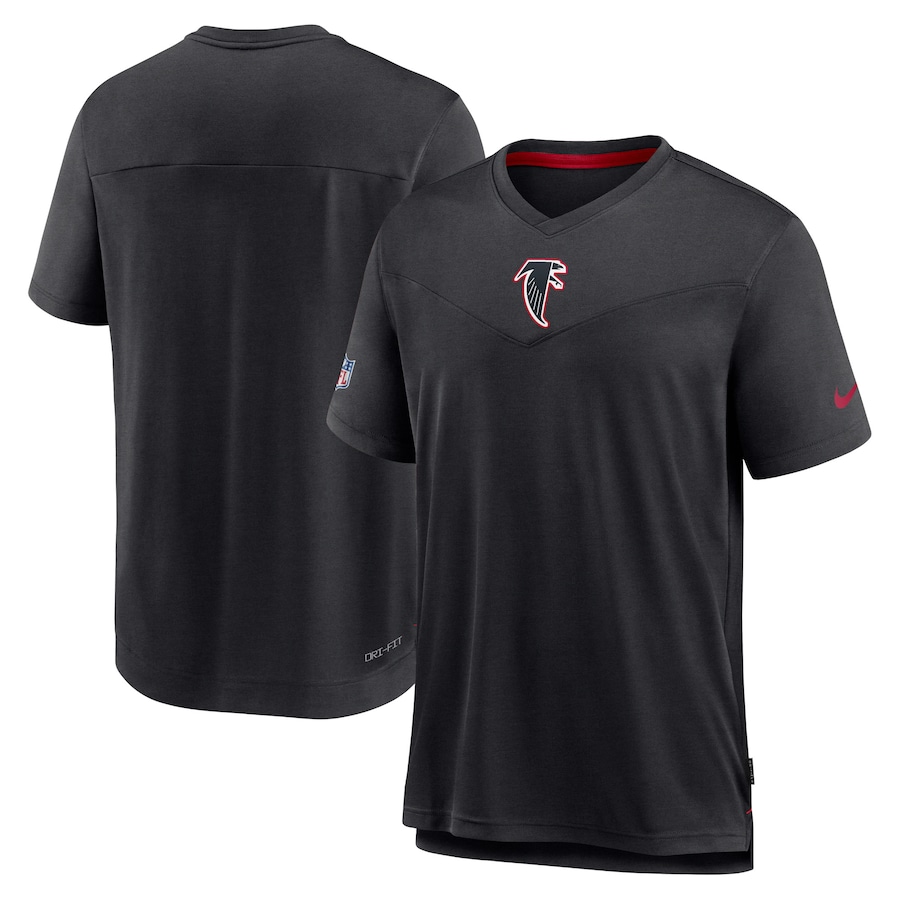 Atlanta Falcons Football Black Sideline Coaches Vintage Chevron Performance V-Neck T-Shirt - Man