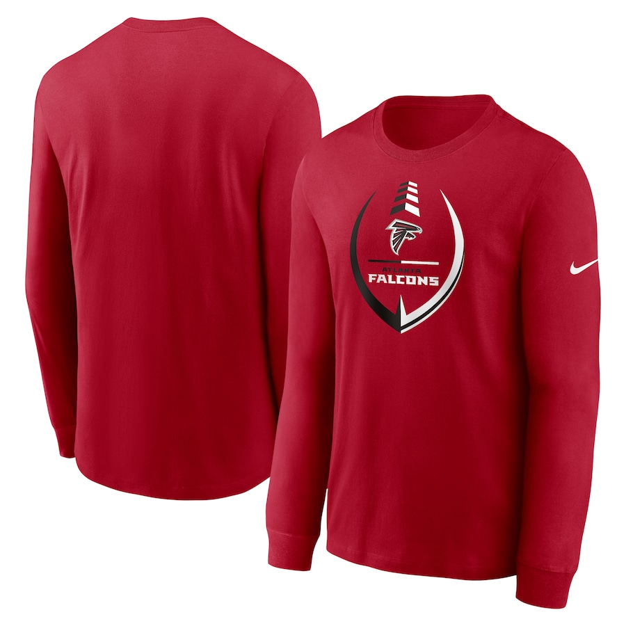 Atlanta Falcons Football Red Icon Legend Long Sleeve Performance T-Shirt - Man