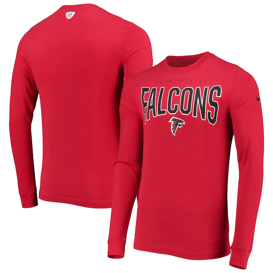 Atlanta Falcons Football Red Property Of Performance Long Sleeve T-Shirt - Man