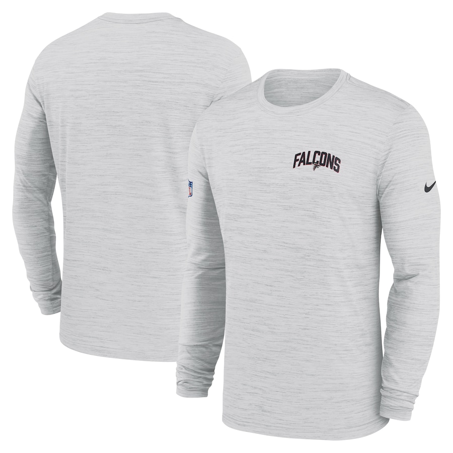 Atlanta Falcons Football White Sideline Velocity Athletic Stack Performance Long Sleeve T-Shirt - Man