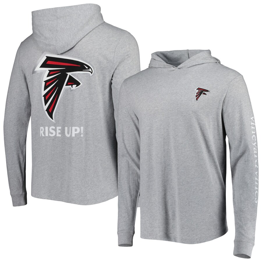 Atlanta Falcons Vineyard Vines Heathered Gray Local Long Sleeve Hoodie T-Shirt - Man Atlanta Falcons Vineyard Vines Heathered Gray Local Long Sleeve Hoodie T-Shirt - Man