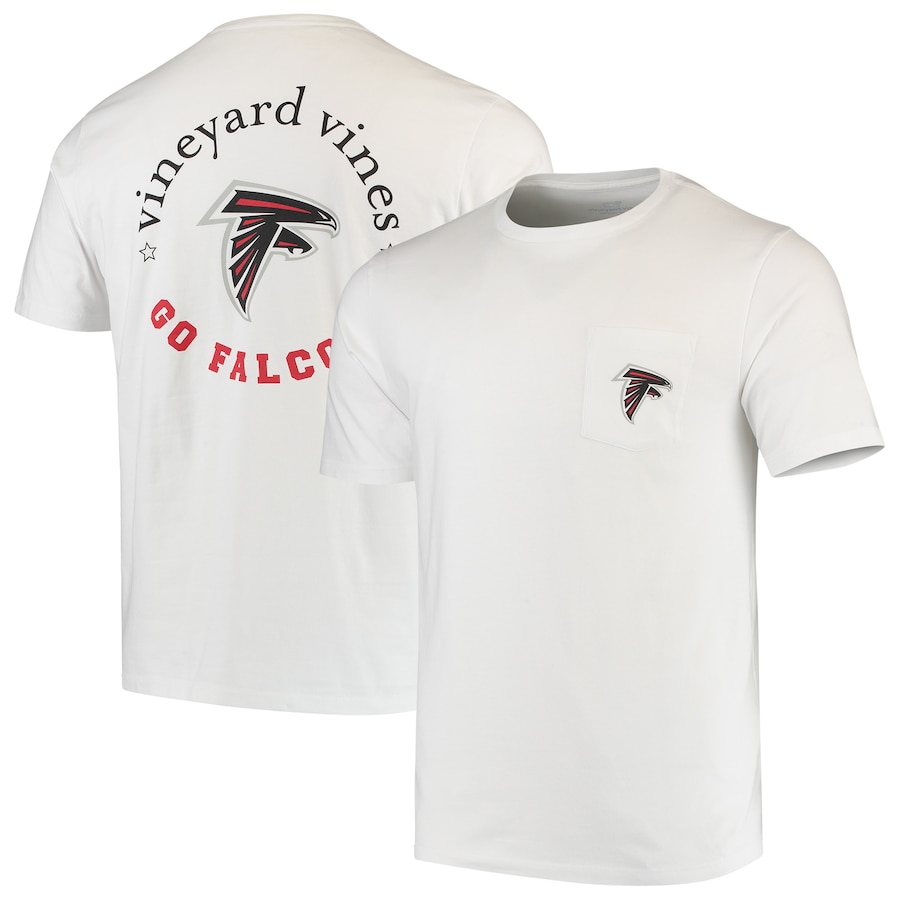 Atlanta Falcons Vineyard Vines White Circle Logo T-Shirt - Man