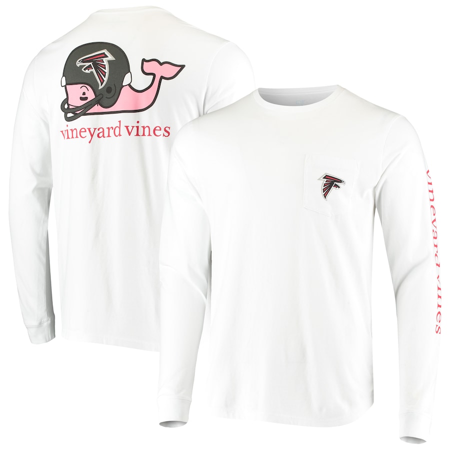Atlanta Falcons Vineyard Vines White Whale Helmet Long Sleeve T-Shirt - Man