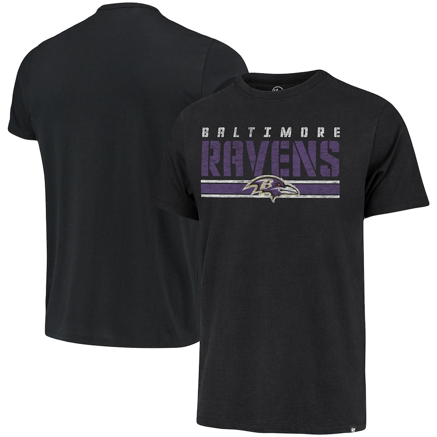 Baltimore Ravens '47 Black Team Stripe T-Shirt - Man