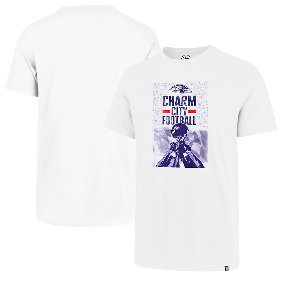 Baltimore Ravens '47 White Charm City Football T-Shirt - Man