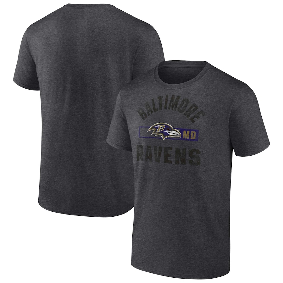 Baltimore Ravens Charcoal Let's Go T-Shirt - Man Baltimore Ravens Charcoal Let's Go T-Shirt - Man