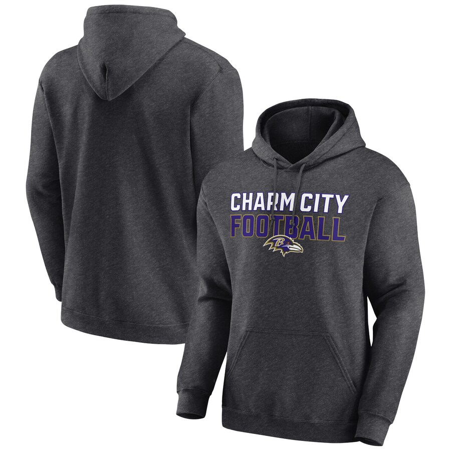 Baltimore Ravens Charcoal Victory Earned Pullover Hoodie - Man Baltimore Ravens Charcoal Victory Earned Pullover Hoodie - Man