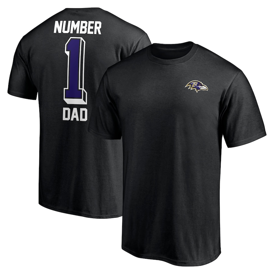 Baltimore Ravens Black #1 Dad T-Shirt - Man