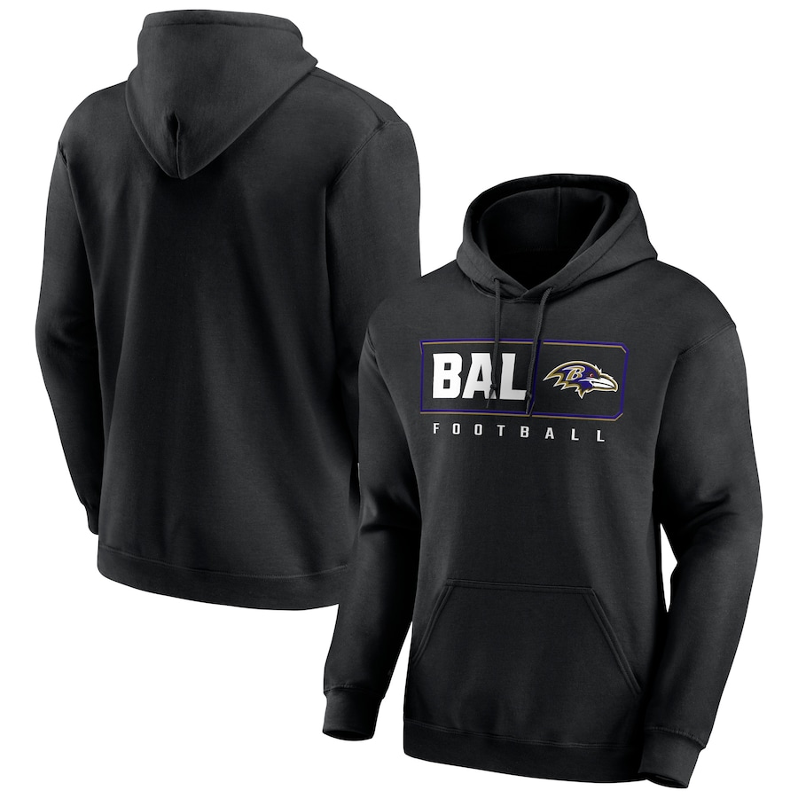 Baltimore Ravens Black Hustle Pullover Hoodie - Man Baltimore Ravens Black Hustle Pullover Hoodie - Man