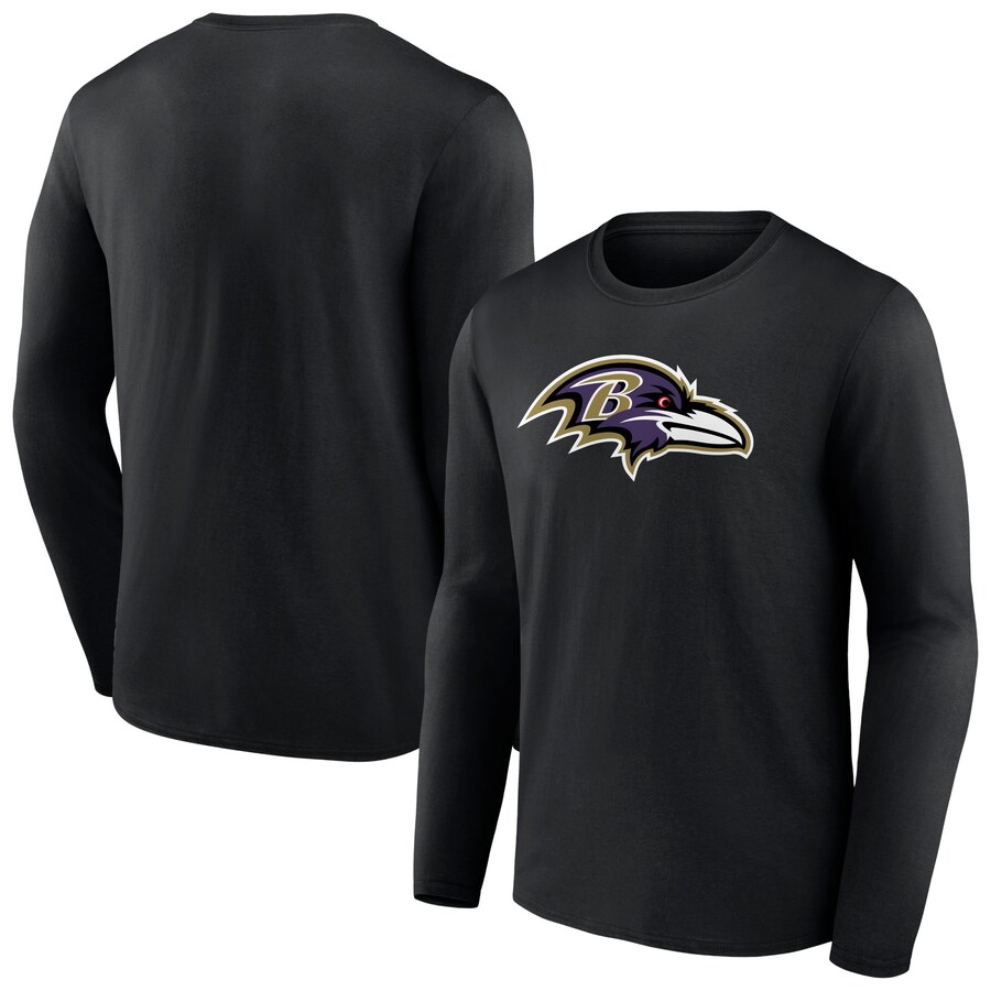 Baltimore Ravens Black Primary Team Logo Long Sleeve T-Shirt - Man