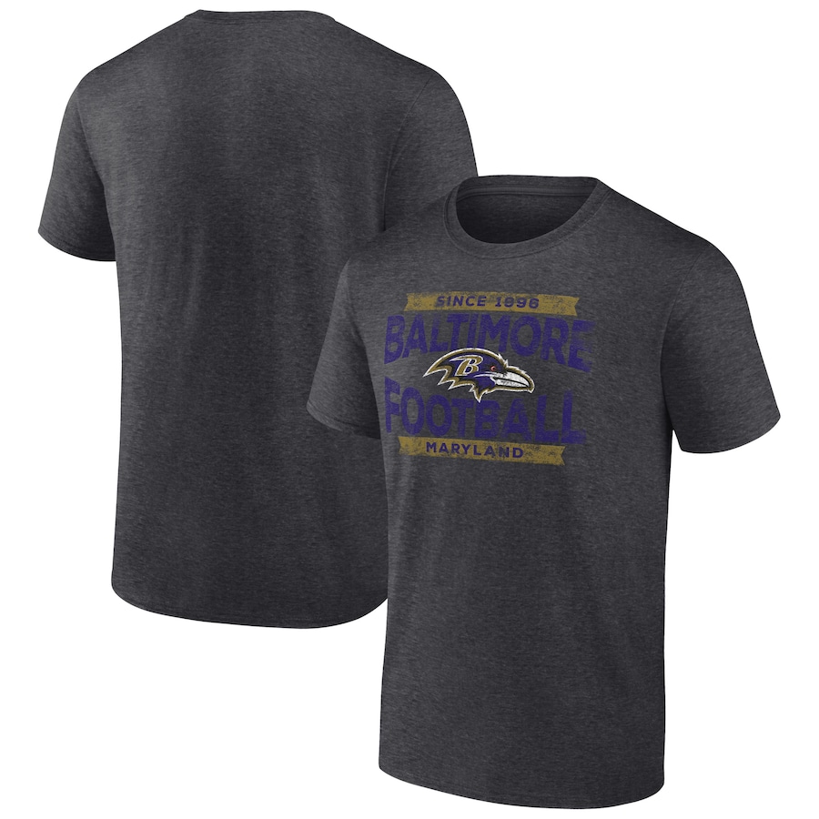 Baltimore Ravens Charcoal Heroic Play T-Shirt - Man
