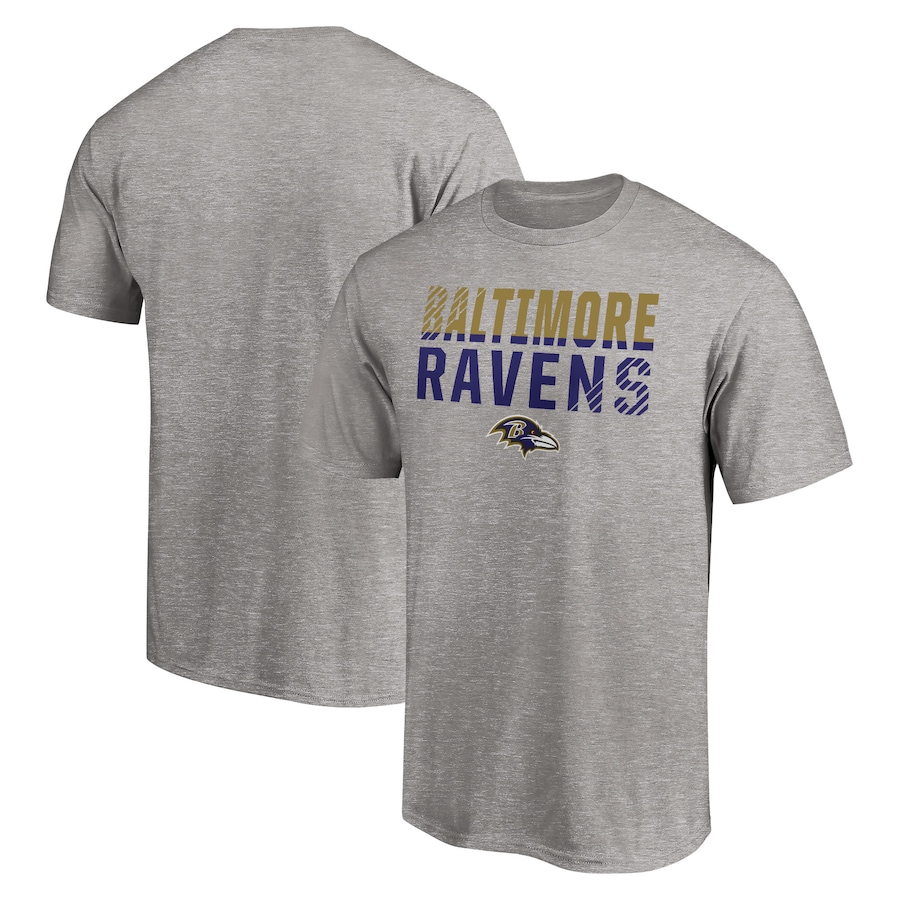 Baltimore Ravens Heathered Gray Fade Out T-Shirt - Man