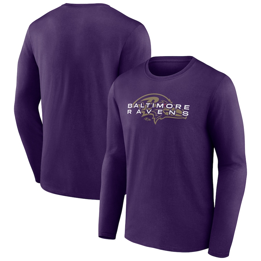 Baltimore Ravens Purple Advance to Victory Long Sleeve T-Shirt - Man Baltimore Ravens Purple Advance to Victory Long Sleeve T-Shirt - Man