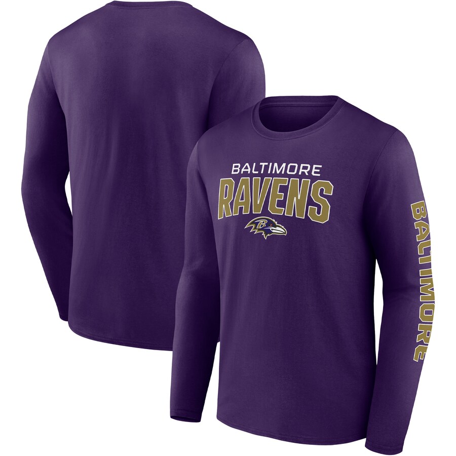 Baltimore Ravens Purple Go the Distance Long Sleeve T-Shirt - Man Baltimore Ravens Purple Go the Distance Long Sleeve T-Shirt - Man