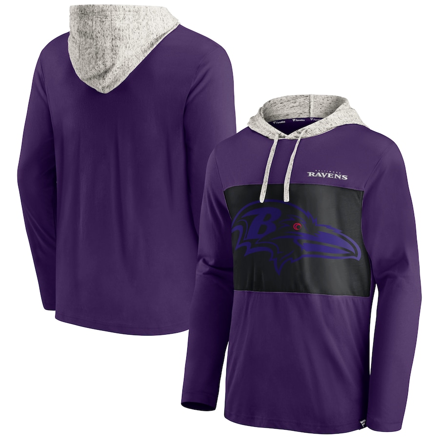 Baltimore Ravens Purple Long Sleeve Hoodie T-Shirt - Man Baltimore Ravens Purple Long Sleeve Hoodie T-Shirt - Man