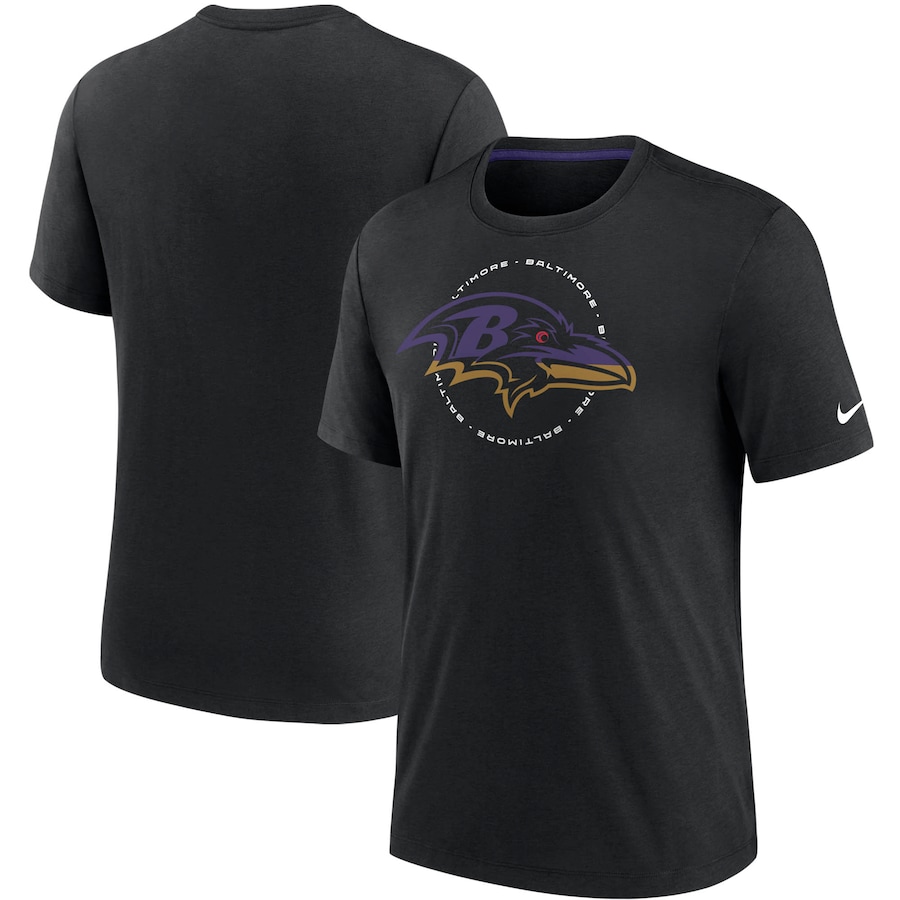 Baltimore Ravens Football Black Historic Tri-Blend T-Shirt - Man Baltimore Ravens Football Black Historic Tri-Blend T-Shirt - Man