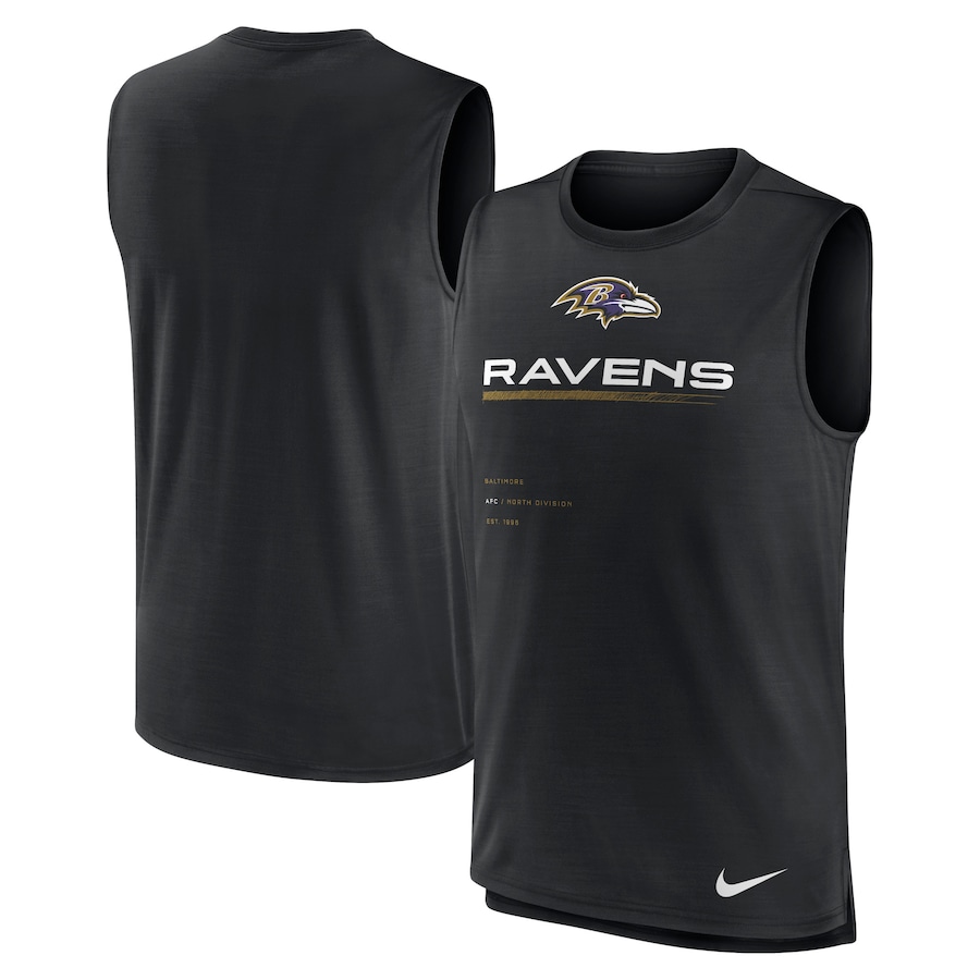 Baltimore Ravens Football Black Muscle Trainer Tank Top - Man Baltimore Ravens Football Black Muscle Trainer Tank Top - Man