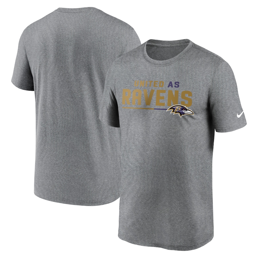 Baltimore Ravens Football Heather Gray Legend Team Shoutout Performance T-Shirt - Man Baltimore Ravens Football Heather Gray Legend Team Shoutout Performance T-Shirt - Man