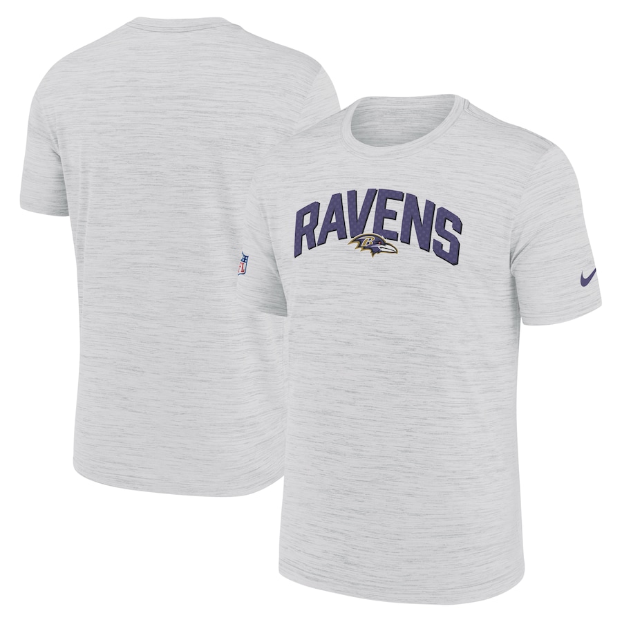 Baltimore Ravens Football White Sideline Velocity Athletic Stack Performance T-Shirt - Man Baltimore Ravens Football White Sideline Velocity Athletic Stack Performance T-Shirt - Man