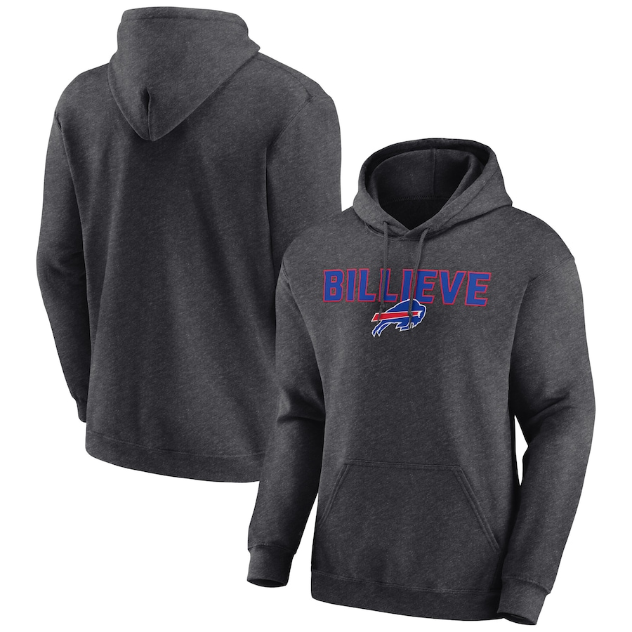 Buffalo Bills Charcoal Victory Earned Pullover Hoodie - Man Buffalo Bills Charcoal Victory Earned Pullover Hoodie - Man