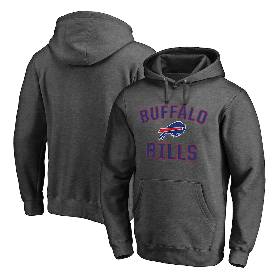 Buffalo Bills Heather Charcoal Victory Arch Team Fitted Pullover Hoodie - Man