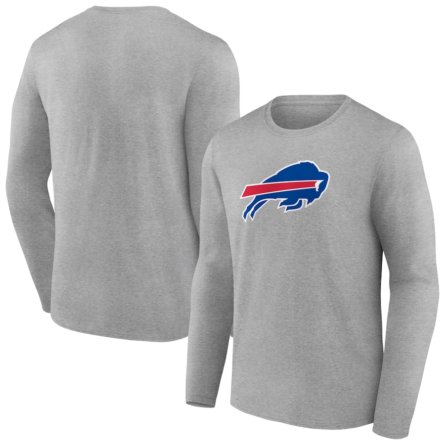 Buffalo Bills Heather Gray Primary Team Logo Long Sleeve T-Shirt - Man Buffalo Bills Heather Gray Primary Team Logo Long Sleeve T-Shirt - Man