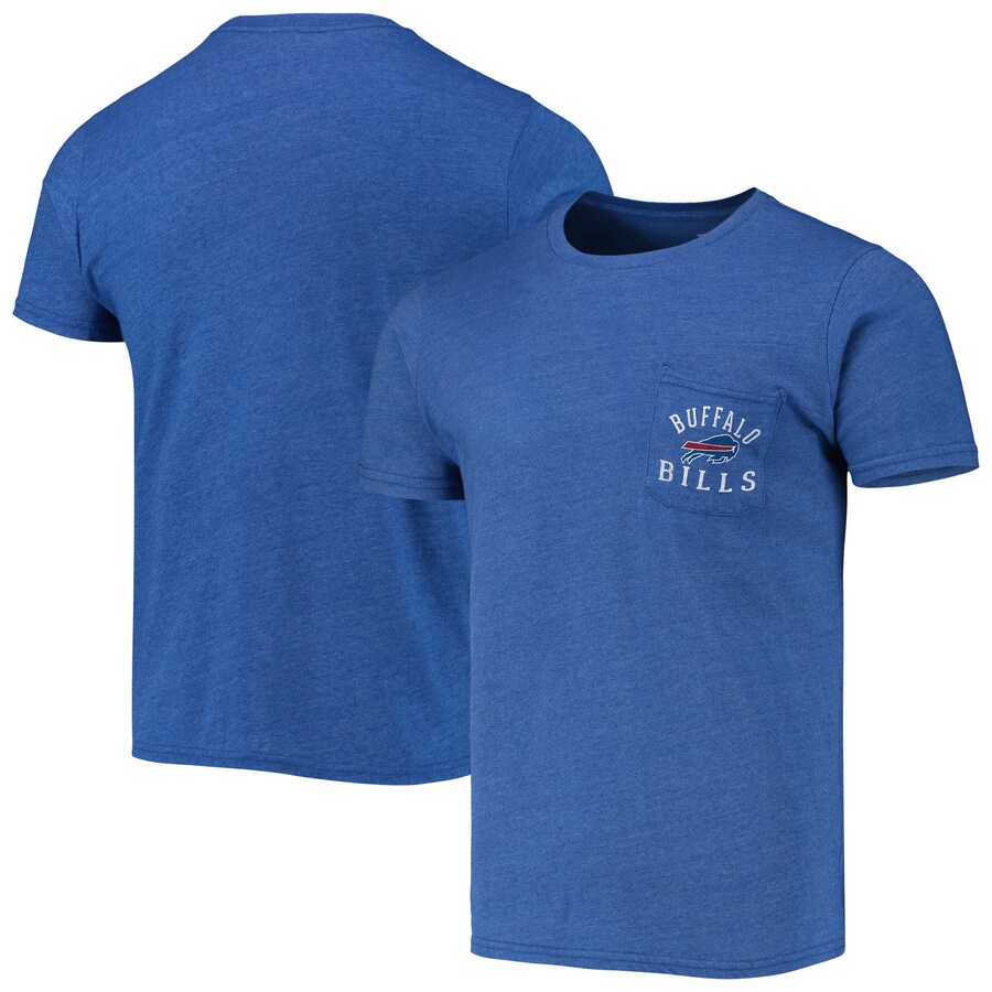 Buffalo Bills Heathered Royal Field Goal Pocket Tri-Blend T-Shirt - Man
