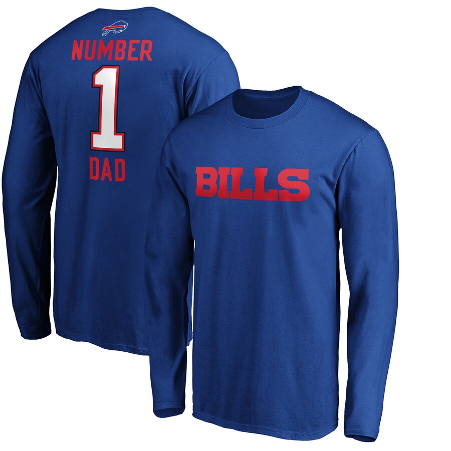 Buffalo Bills Royal #1 Dad Long Sleeve Team Logo T-Shirt - Man