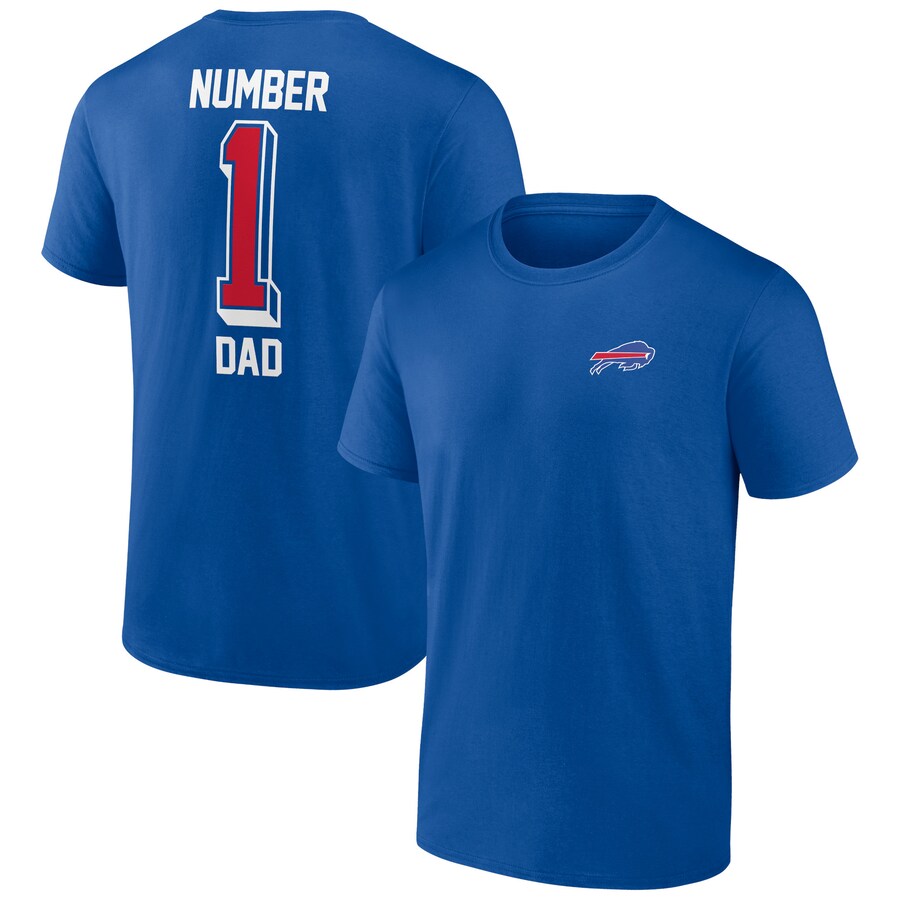 Buffalo Bills Royal Number One Dad T-Shirt - Man Buffalo Bills Royal Number One Dad T-Shirt - Man