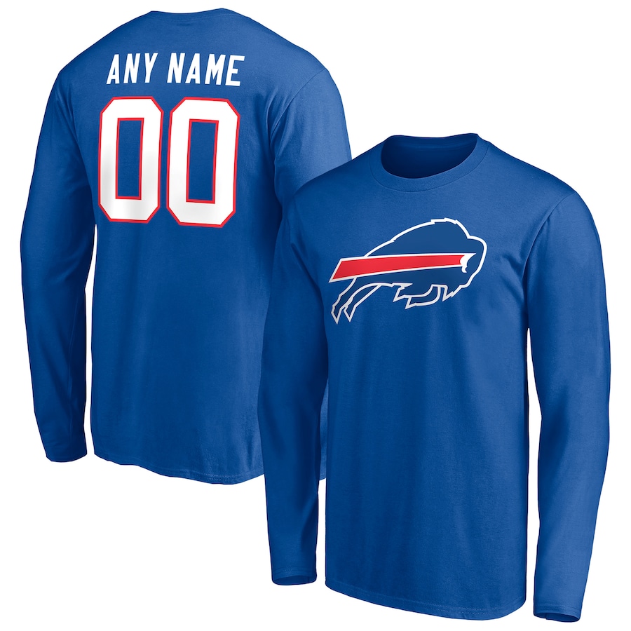 Buffalo Bills Royal Team Authentic Personalized Name & Number Long Sleeve T-Shirt - Man Buffalo Bills Royal Team Authentic Personalized Name & Number Long Sleeve T-Shirt - Man