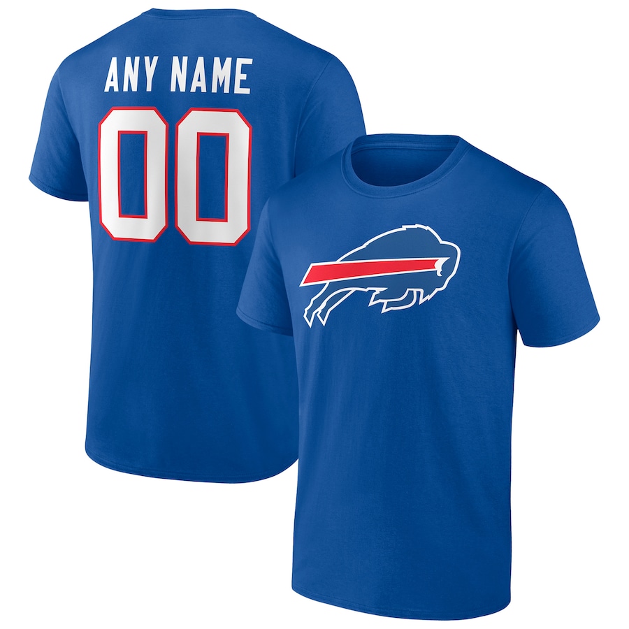 Buffalo Bills Royal Team Authentic Personalized Name & Number T-Shirt - Man
