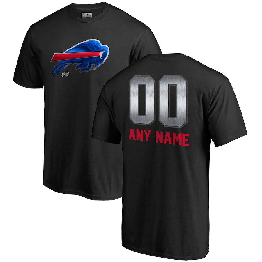 Buffalo Bills NFL Pro Line by Black Personalized Midnight Mascot T-Shirt - Man Buffalo Bills NFL Pro Line by Black Personalized Midnight Mascot T-Shirt - Man