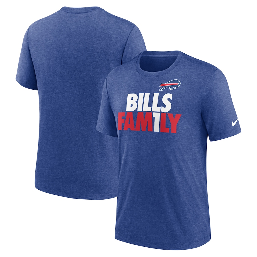 Buffalo Bills Football Heathered Royal Local Tri-Blend T-Shirt - Man