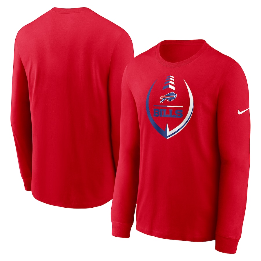 Buffalo Bills Football Red Icon Legend Long Sleeve Performance T-Shirt - Man